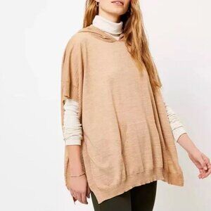 NWT Loft Neutral Lightweight Hooded Poncho with Kangaroo Pockets Women's  XS/S